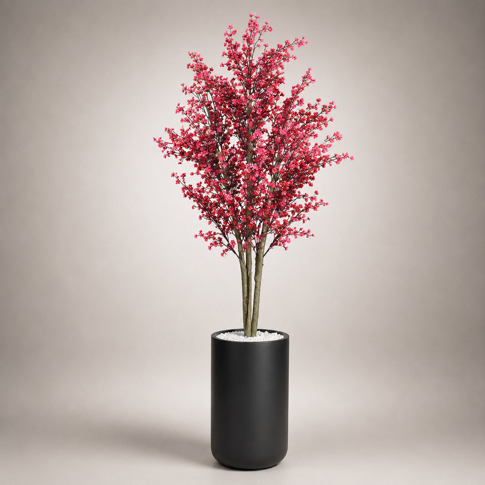 Red Star Cherry Blossom Tree in a Heaven 24″ matt black planter