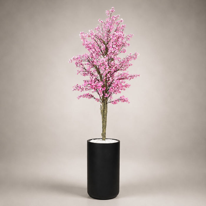 Pink Star Cherry Blossom Tree in a Heaven 24″ matt black planter