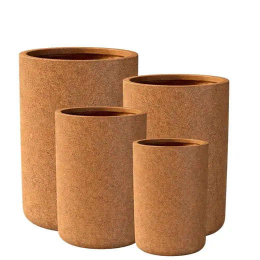Brown engineered-stone planters